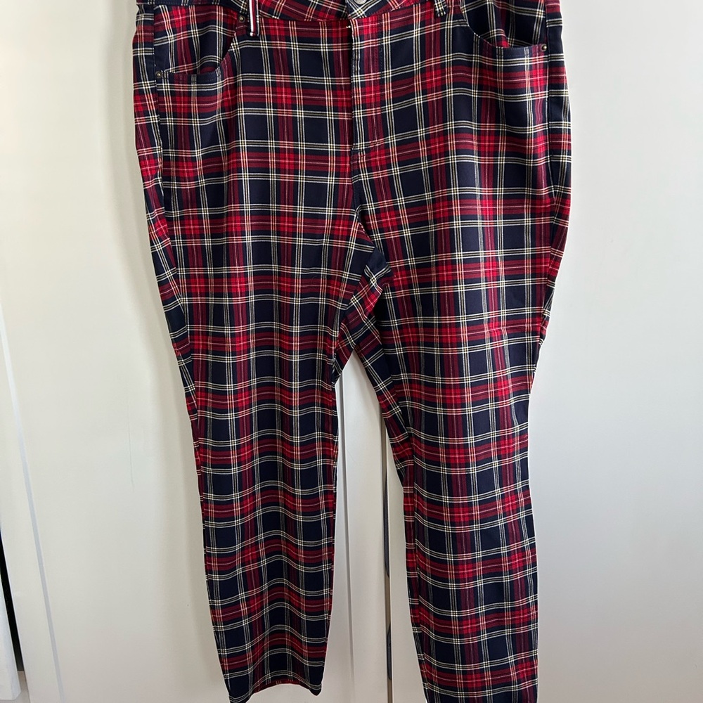 Red and Blue Plaid Ankle Pants by Tommy Hilfiger